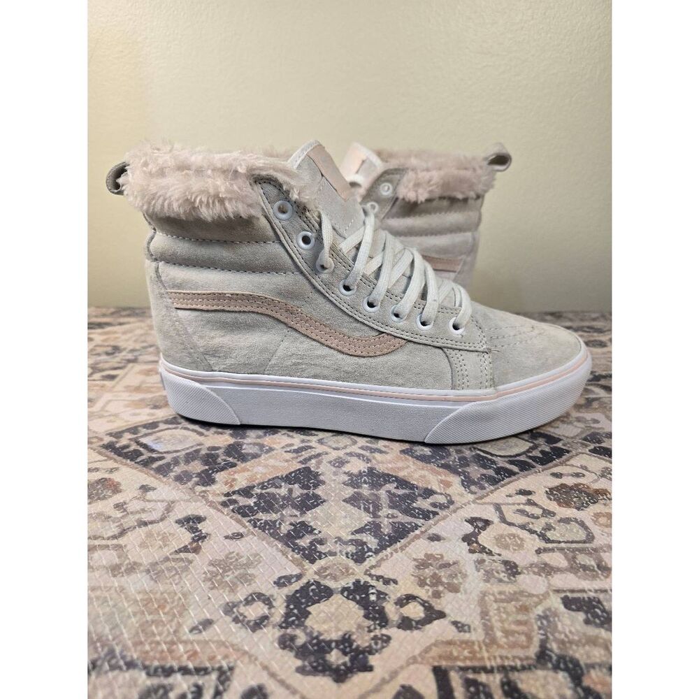 Vans SK8 Hi Platform MTE Women's Platform Shoes Boots Size 9.5 Pink Fur Lined